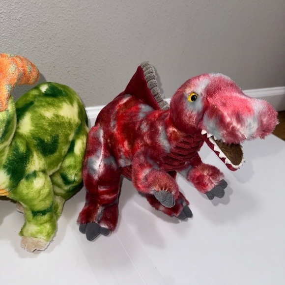 Aurora Red Spinosaurus Dinosaur & Green Parasaurolophus Dinosaur 2X - Picture 2 of 6